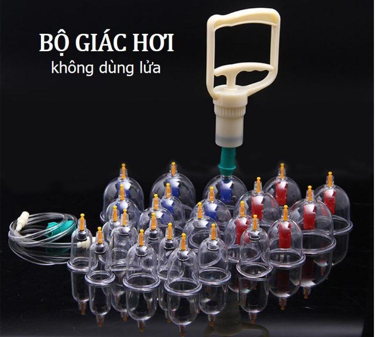 Bộ giác hơi  y học 24 phụ kiện không dùng lửa- Giác hơi an toàn không bỏng rộp. Có lợi cho sức khỏe. Hàng chuẩn