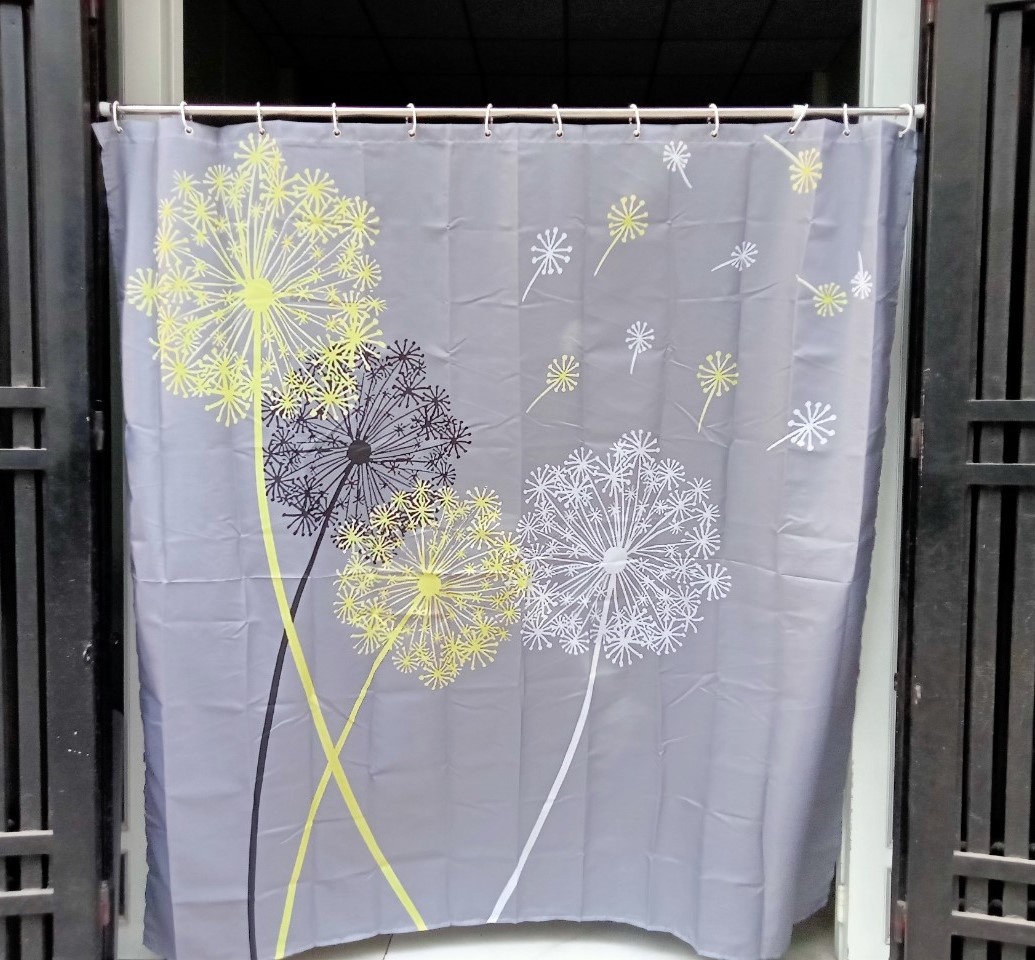 Rèm phòng tắm Vải Polyester Chống Thấm nước hoa Bồ Công Anh