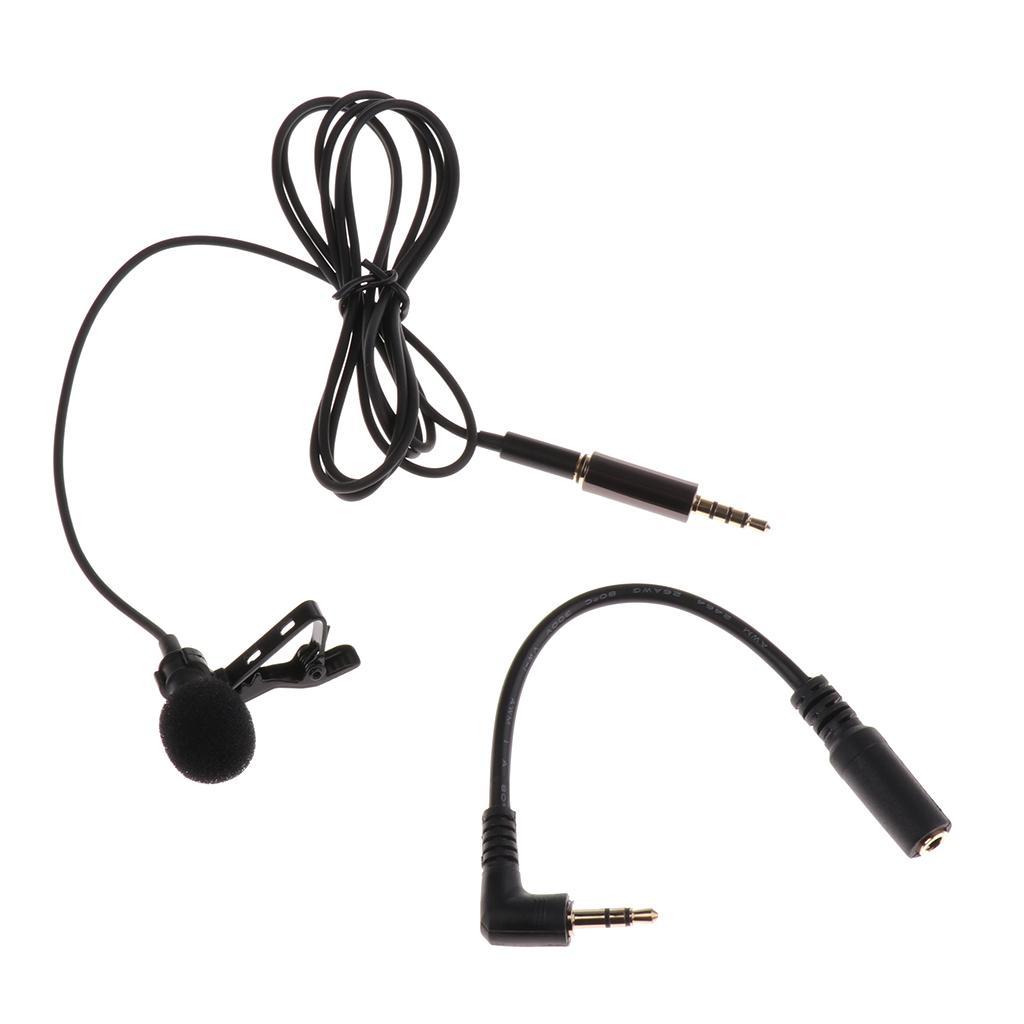 Lavalier 3.5mm Mic Microphone with Microphone Adapter Cable for Smartphone
