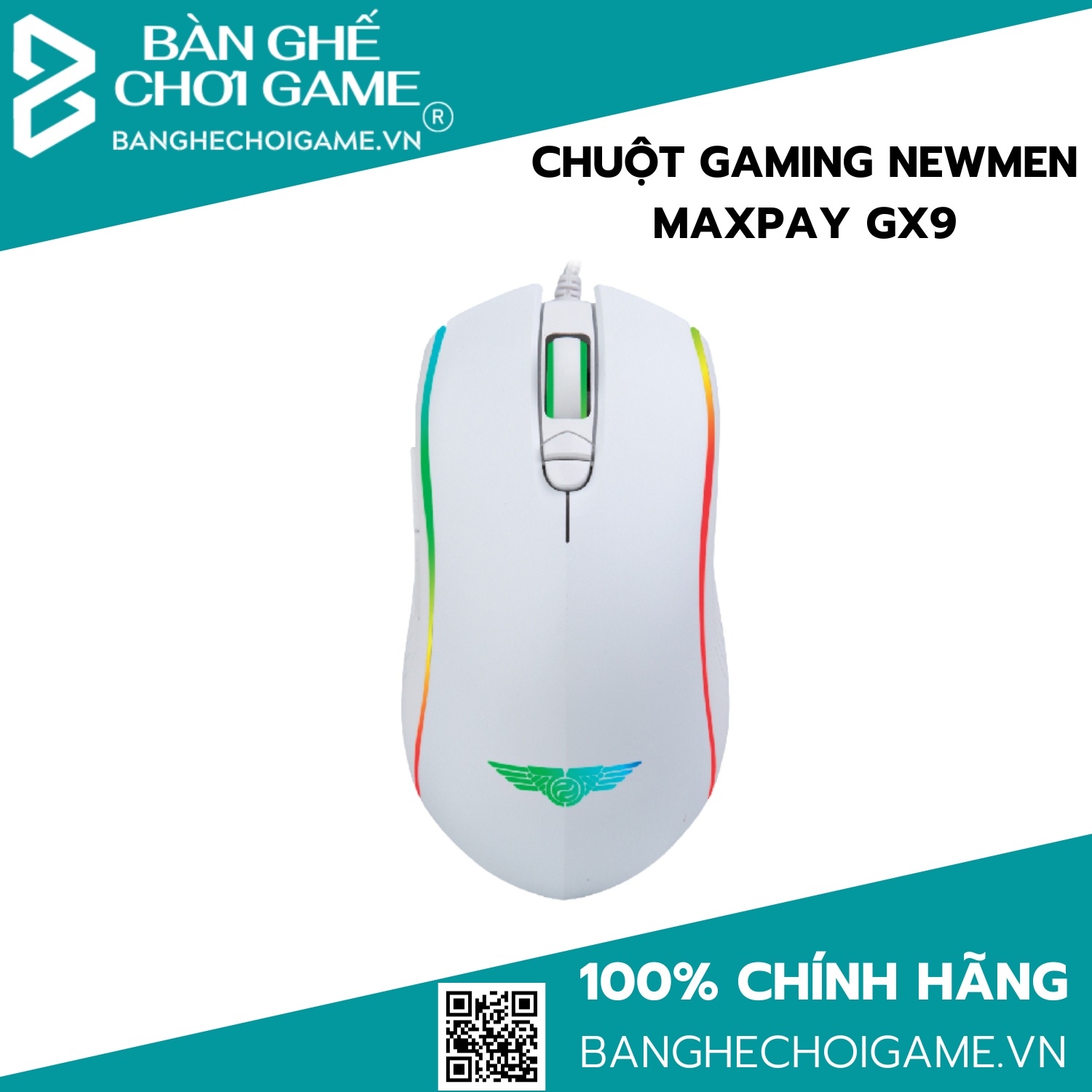 Chuột gaming Newmen GX9 Pro Maxpay (Black/ White) - Hàng chính hãng