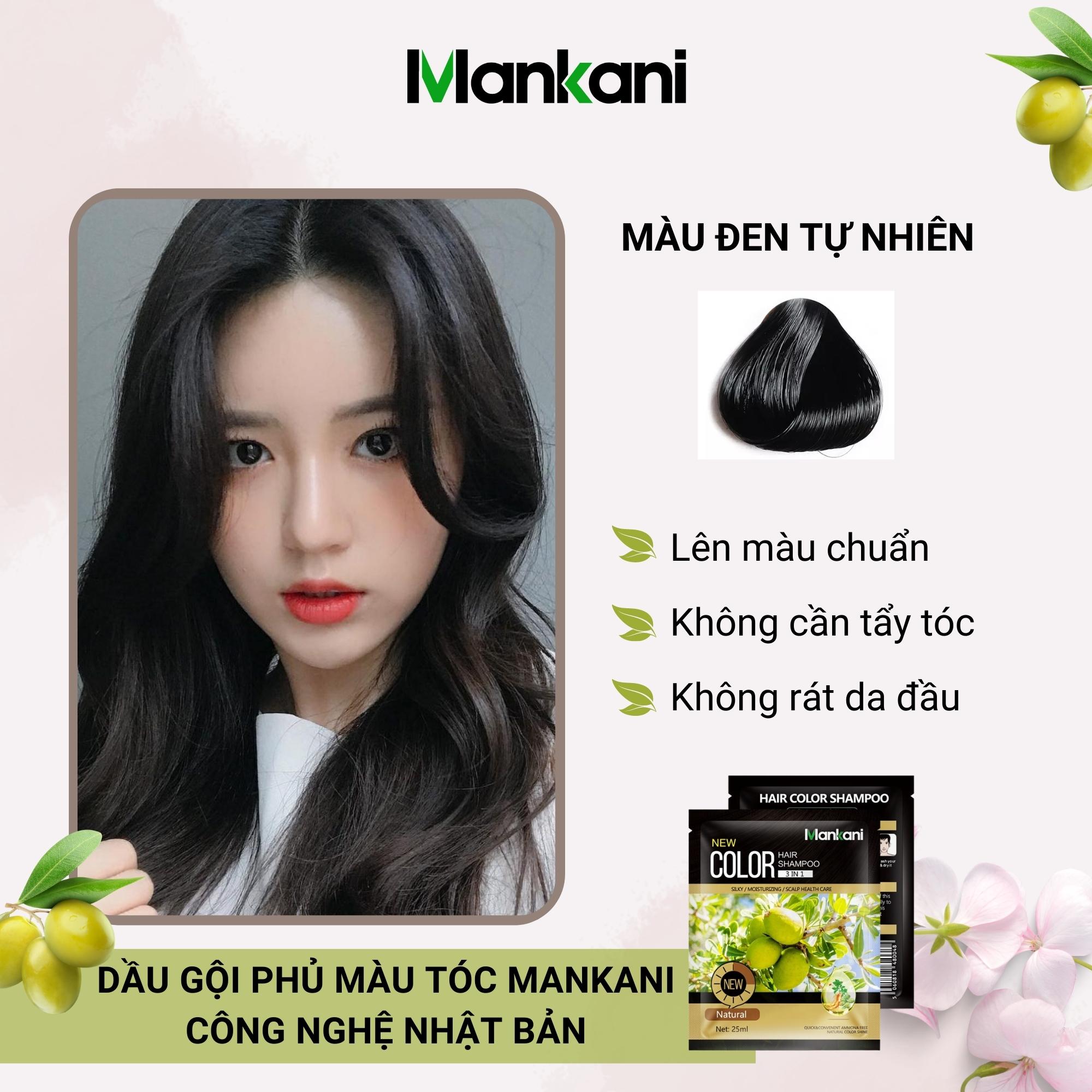 Gói Dầu Gội Phủ Bạc Thảo Dược Hữu Cơ, Nhuộm Tóc Mankani [Chính Hãng