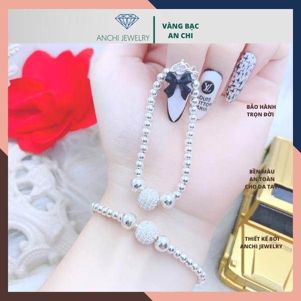 Lắc tay đôi mẹ và bé, vòng tay bi bạc ta nguyên chất sáng đẹp không đen xỉn,An chi Jewelry