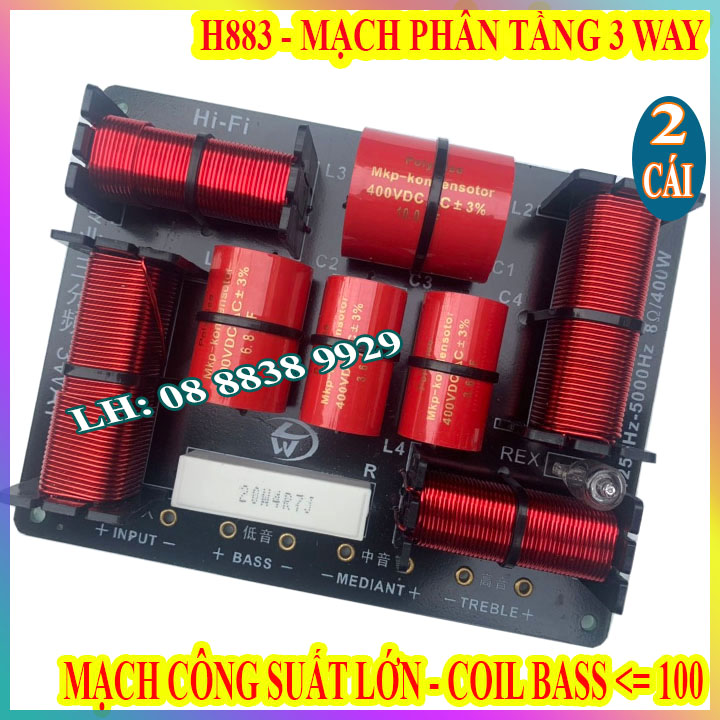 CẶP MẠCH PHÂN TẦN 3 LOA - 1 BASS 1 TRUNG 1 TREBLE H883 CAO CẤP NHẬP KHẨU - GIÁ 2 CÁI