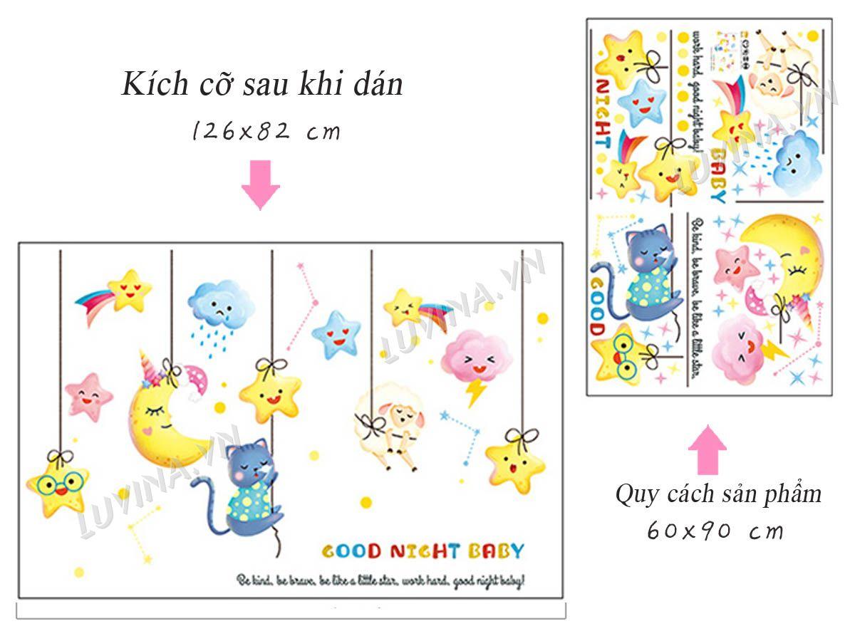 DECAL DÁN TƯỜNG ĐOÀN KẾT VÀ THỎ YÊU TRĂNG 2 - HP406