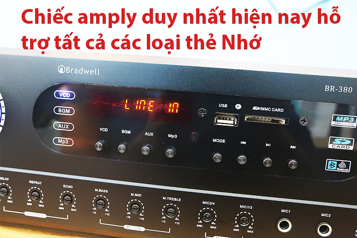 Amply karaoke Bradwell BR380 Hàng Chính Hãng