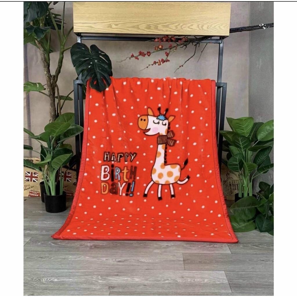 Chăn tuyết 2 lớp loại dày cho bé kích thước 100*140cm, họa tiết in 2 mặt, mền cho bé đi học, chăn văn phòng