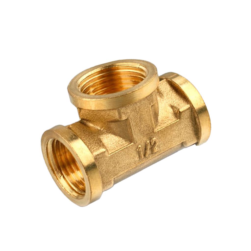 1/2'' // 3 Way Brass Female Tee Fitting Pipe Connector T-Junction - Thickened Wall - High and Low Temperature Resistant