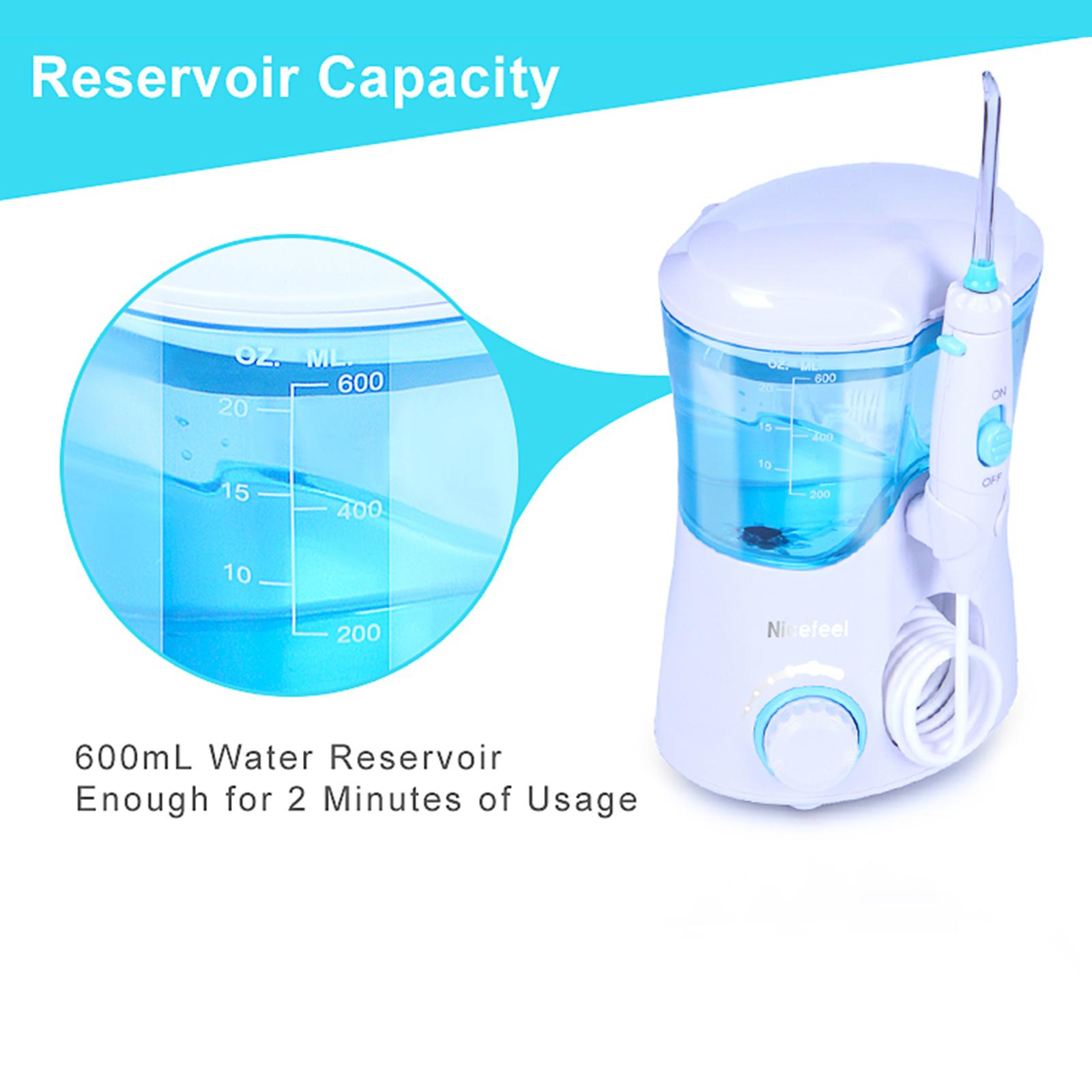 Máy Tăm Nước Điện Với Bình Chứa Nước 600Ml Làm Sạch Răng 10 Chế Độ