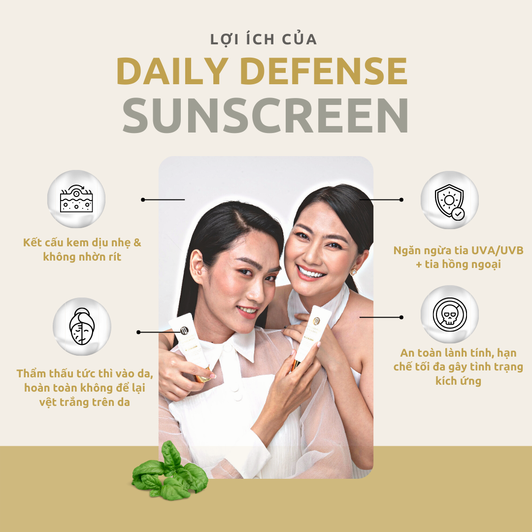 KEM CHỐNG NẮNG PHỔ RỘNG DAILY DEFENSE SUNSCREEN SPF50 PA+++