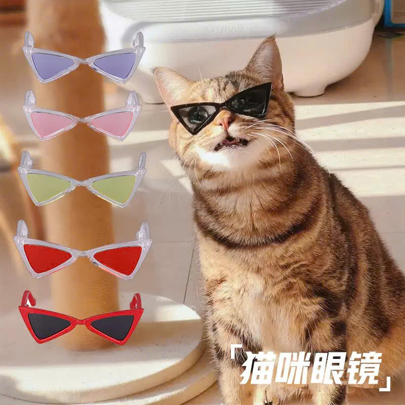 MẮT KÍNH KÍNH RÂM KÍNH MÁT NGỘ NGHĨNH TAM GIÁC SIÊU XINH SANG CHẢNH MÃ 1 CHO THÚ CƯNG CHÓ MÈO