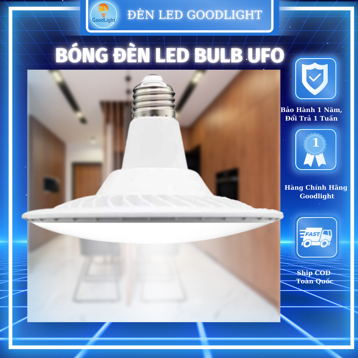 Bóng Đèn Led Bulb UFO Đuôi Đèn E27 Tháo Rời Được Siêu Sáng, Góc Chiếu Rộng, Chiếu Sáng Nhà Cửa, Trang Trí