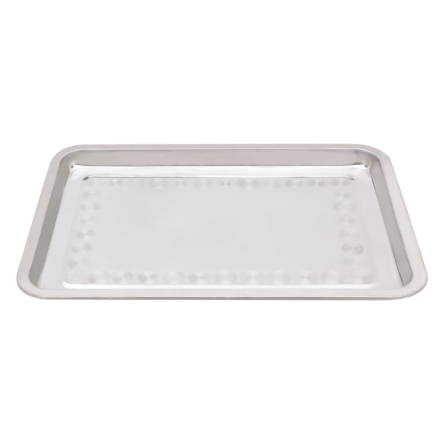 Khay mâm chữ nhật inox size 30x40, 35x50 cm loại dầy