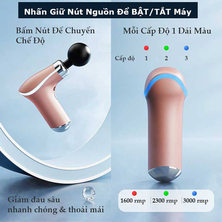 Máy massage cầm tay 8 đầu đấm lưng mát xa cổ vai gáy đa năng giảm đau nhức mệt mỏi, súng matxa toàn thân