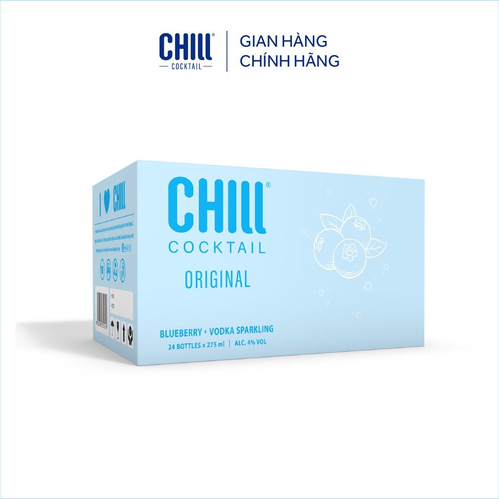 Thùng 24 chai Chill Cocktail Blueberry Vodka Sparkling 275ml/chai