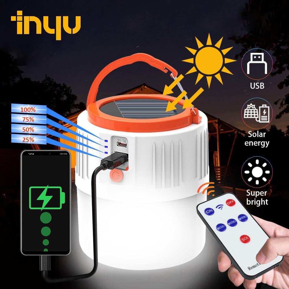 Bóng Đèn LED Năng Lượng Mặt Trời Di Động Có Thể Sạc Lại Cho Hoạt Động Ngoài Trời
