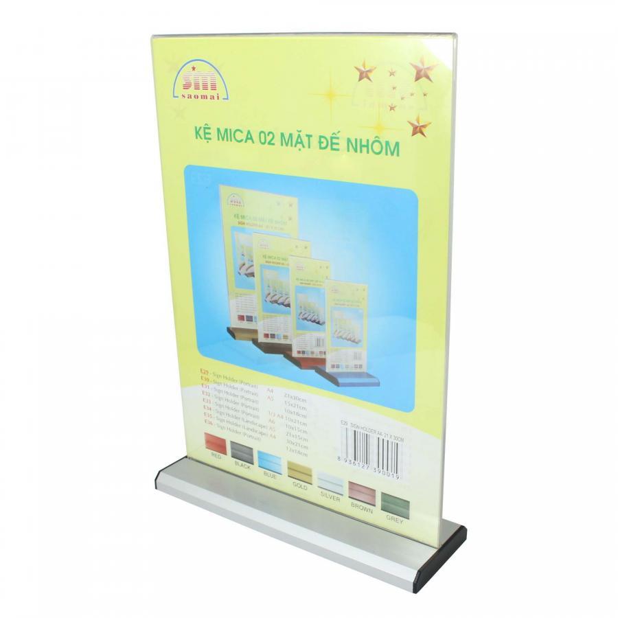 Kệ Tờ Rơi Mica Đế Nhôm E31