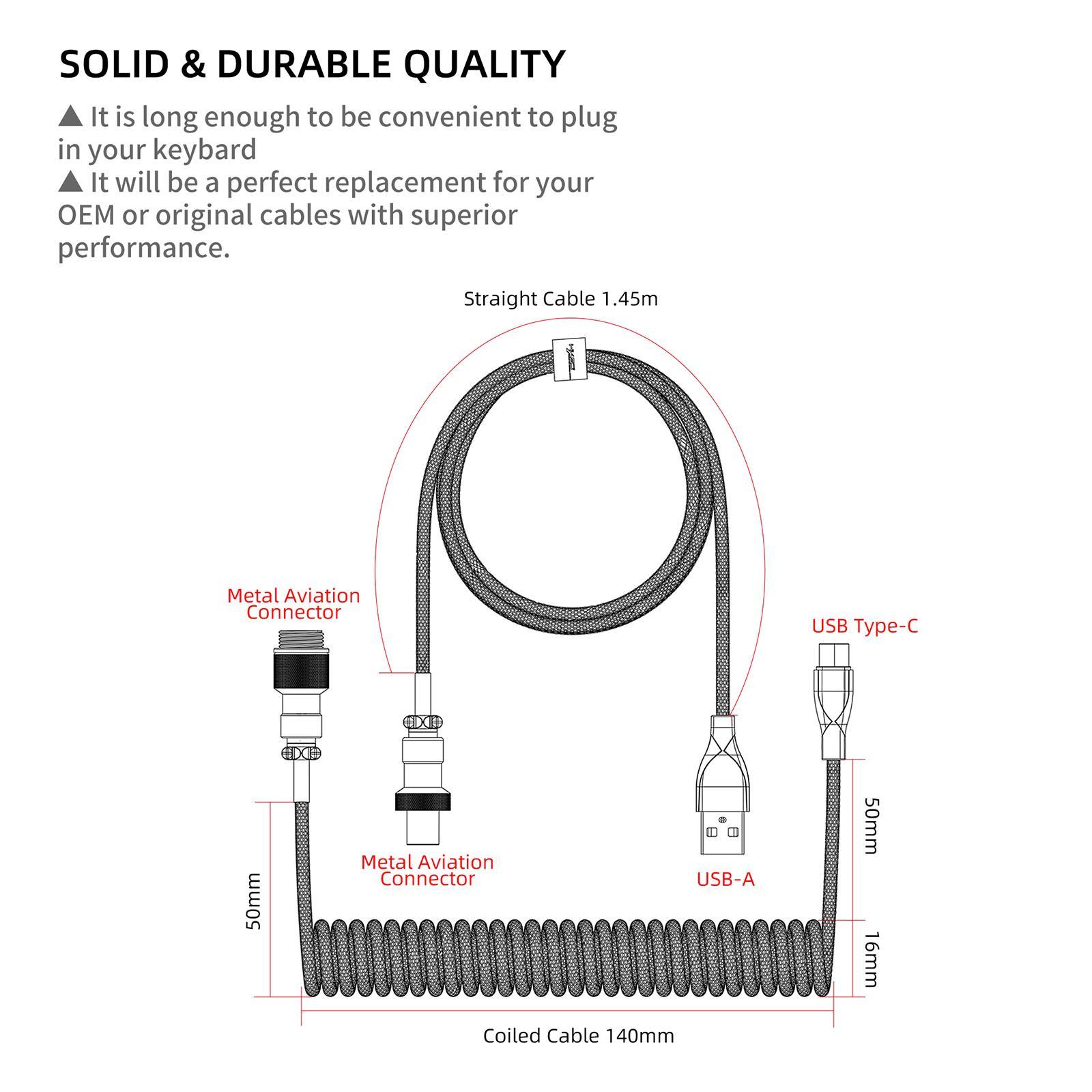 1.8M   USB Keyboard Cable for Gaming Mechanical Keyboard Line