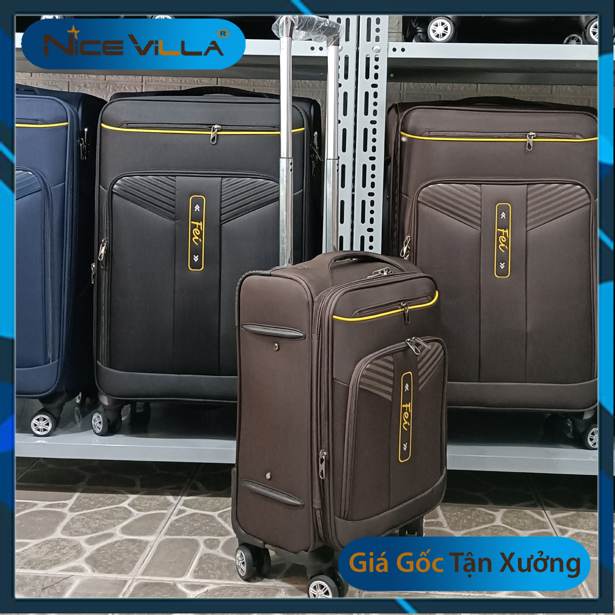 Vali Vải Cao Cấp Khóa Kéo Mở Rộng Size 20/24/28 Inch