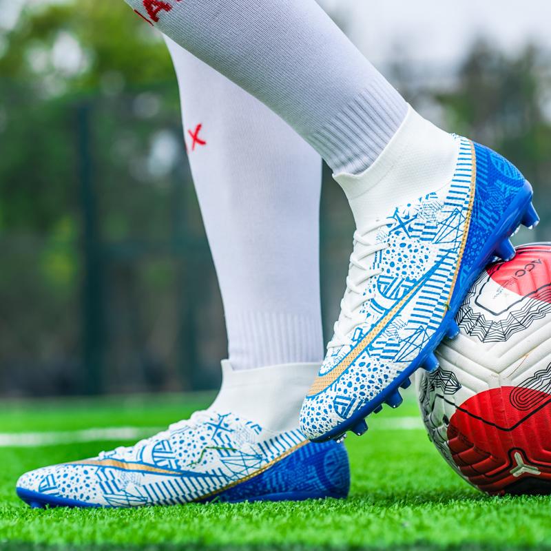 Giày bóng đá LLLSYLOVE Giày bóng đá nam Giày bóng đá cho thanh thiếu niên mắt cá chân cao giúp trẻ em trong nhà bóng đá đào tạo giày thể thao