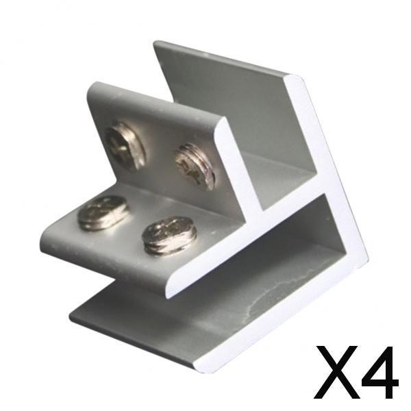 4xAdjustable Glass Clamp Clip Glass Bracket Holder 8mm-12mm No Need Drill A