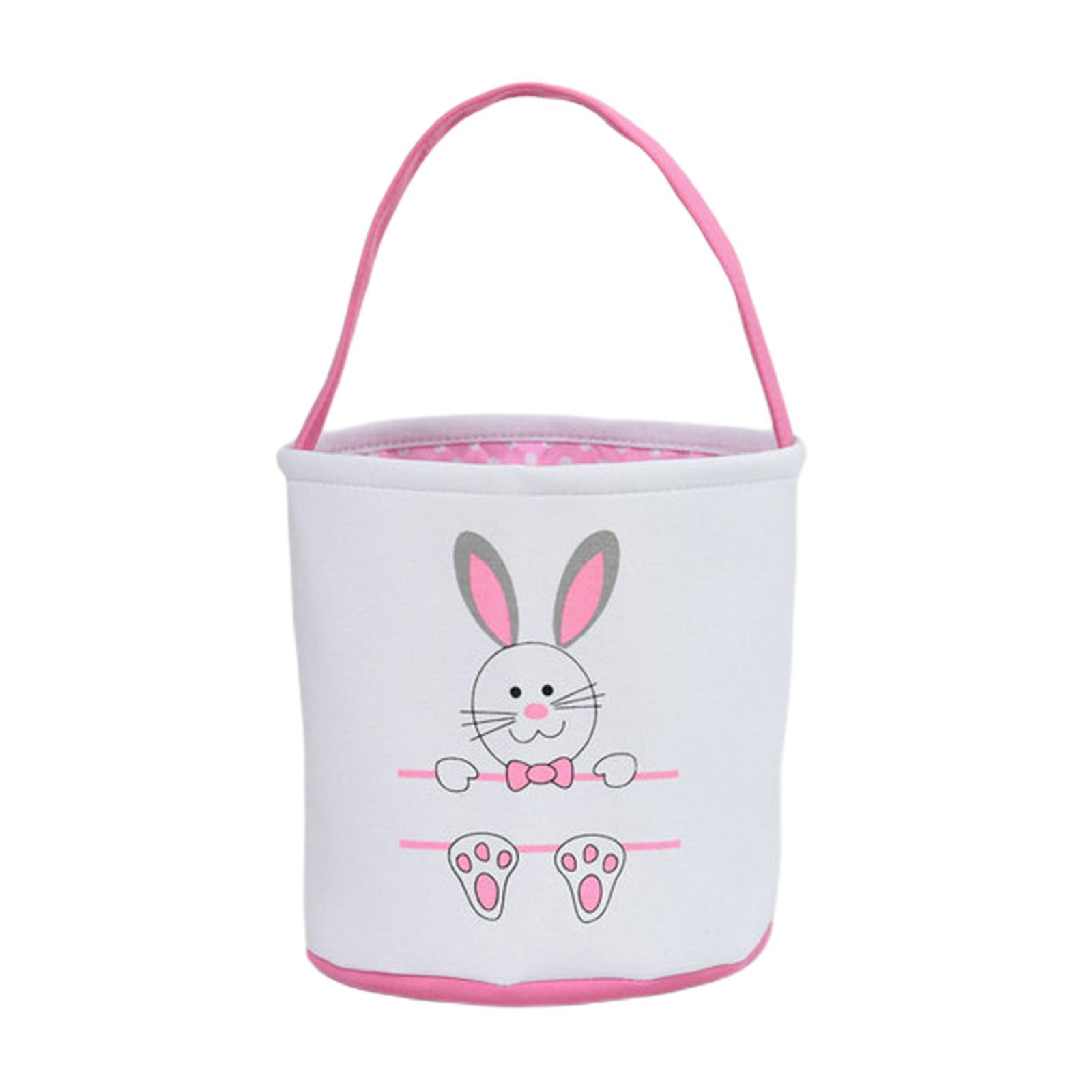 2Pcs Cute Easter Bunny Basket Easter Rabbit Buckets Handbag for Holiday