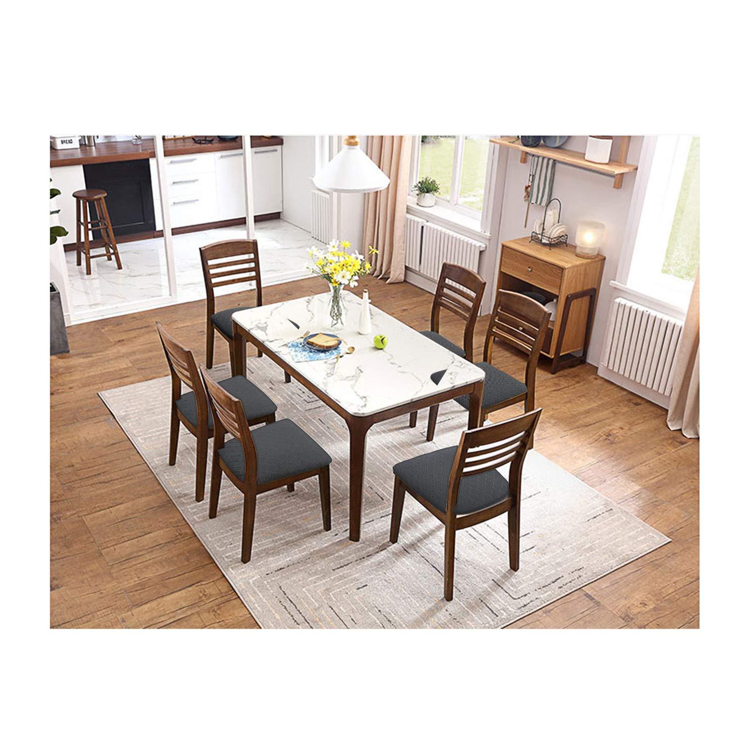 Ghế ghế ăn Jacquard, Stretch Spandex không có bảo vệ ghế phòng ăn tựa lưng.