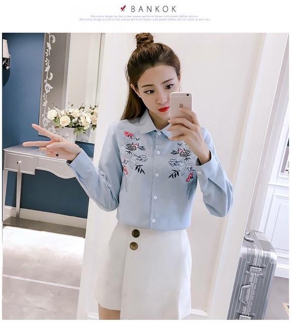 ÁO SƠ MI THÊU HOA
