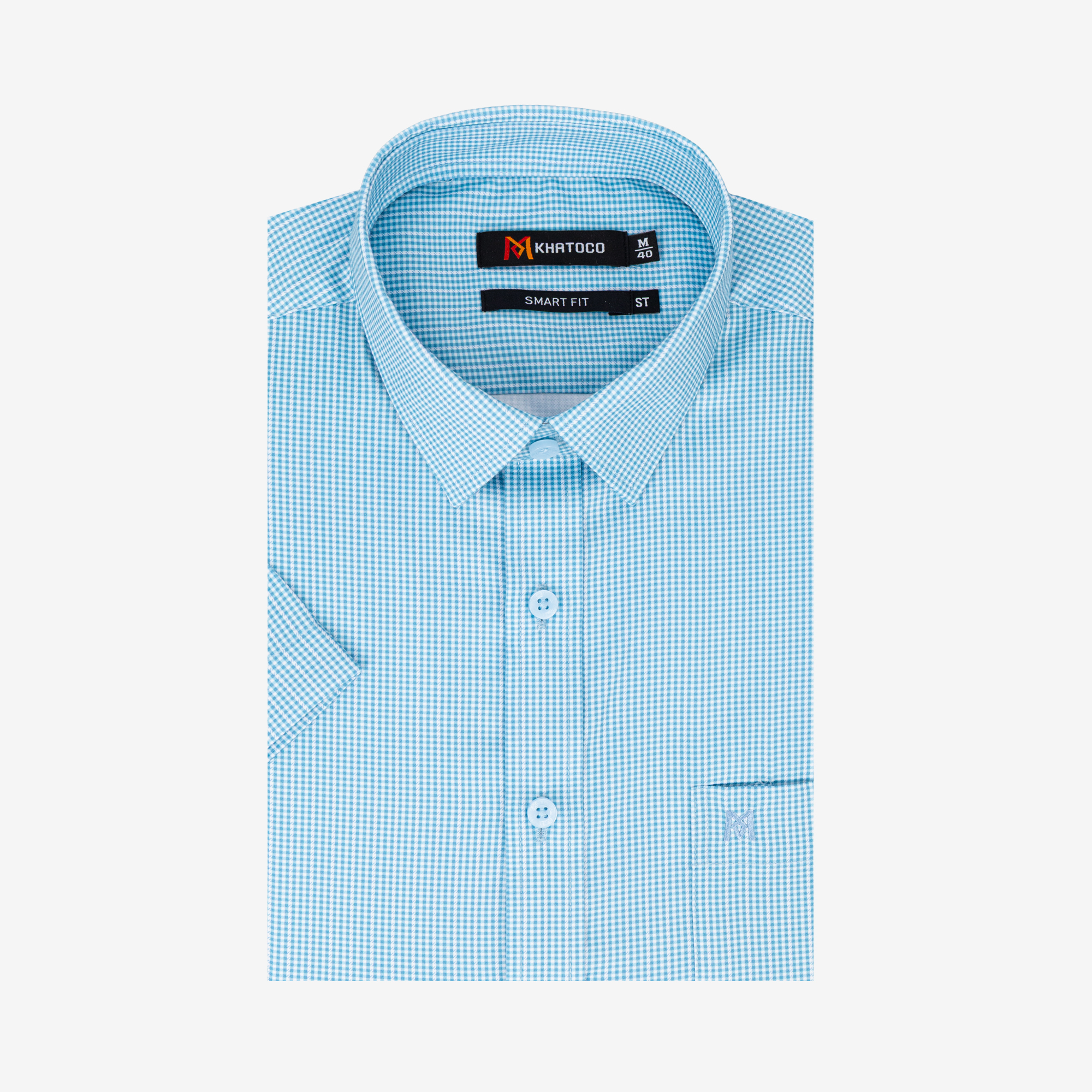 Áo sơ mi nam KHATOCO ngắn tay A1MN538S2-CNCR872-2711-N