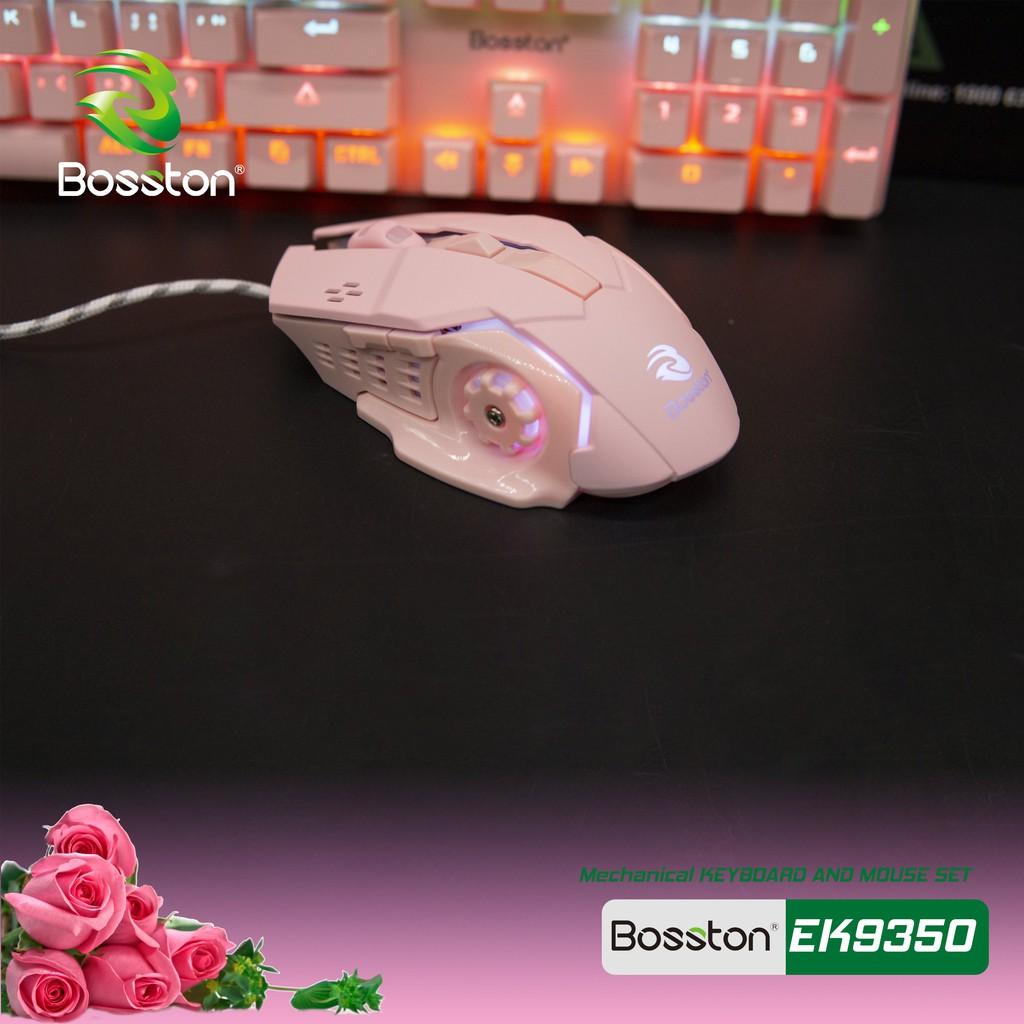 Bộ Phím Chuột Cơ Bosston EK9350 Màu Hồng (Pink) - Hàng Chính Hãng