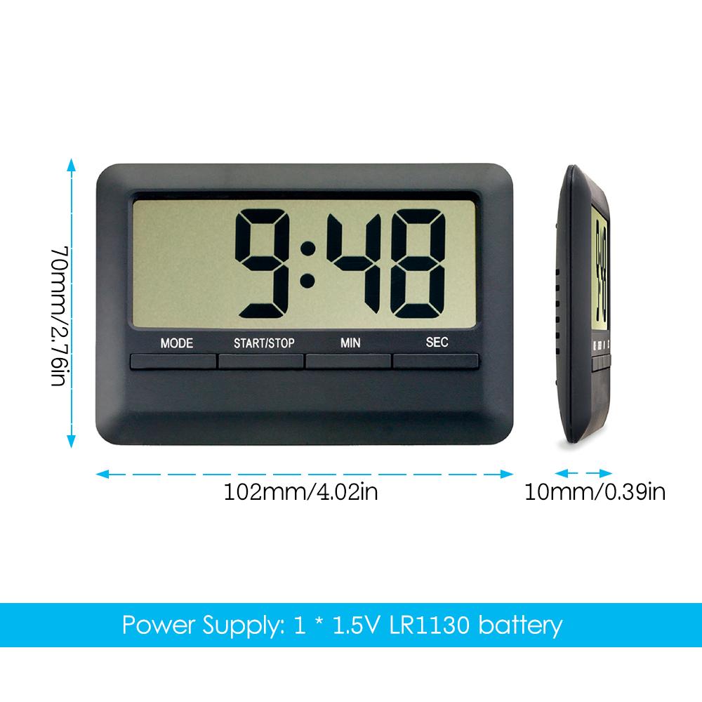LCD Digital Alarm Clock Timer Large Time Manual Countdown for Cooking Shower Study Stopwatch Kitchen Magnetic Electronic Clock