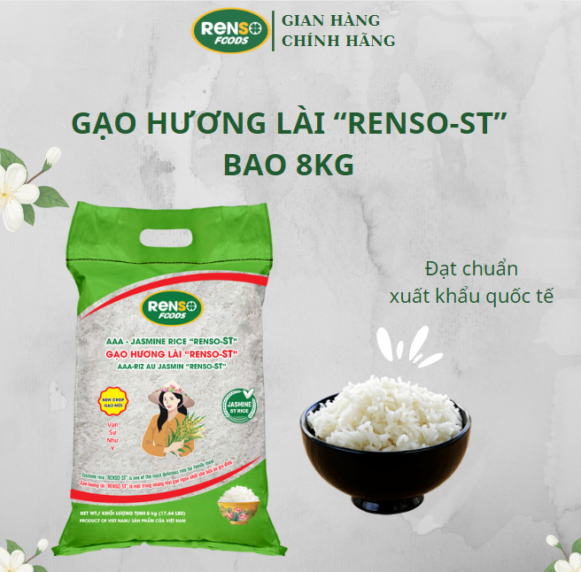 Gạo hương lài "Renso-ST" - Chuẩn xuất khẩu quốc tế