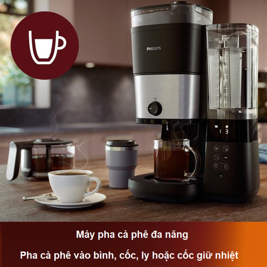 Máy pha cà phê Drip xay và pha tự động thương hiệu Hà Lan Philips HD7900/50 - Hàng nhập khẩu (Bảo Hành 12 Tháng)