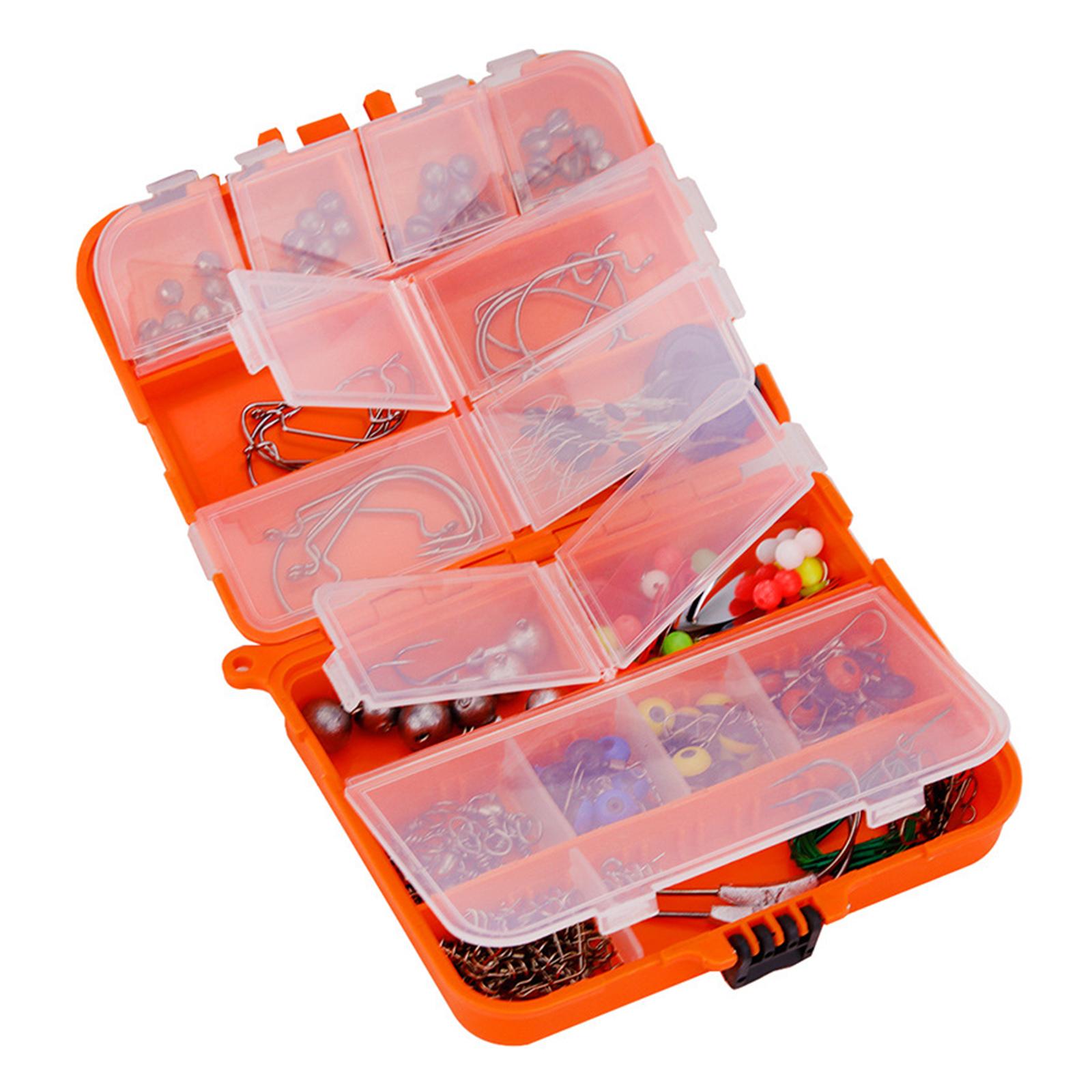 Fishing Tackle Accessories Kit, 213pcs Fishing Gear Tackle Box with Tackle Included, Baitholder Hooks Fishing Sinkers Starter Fishing Kit Equipment