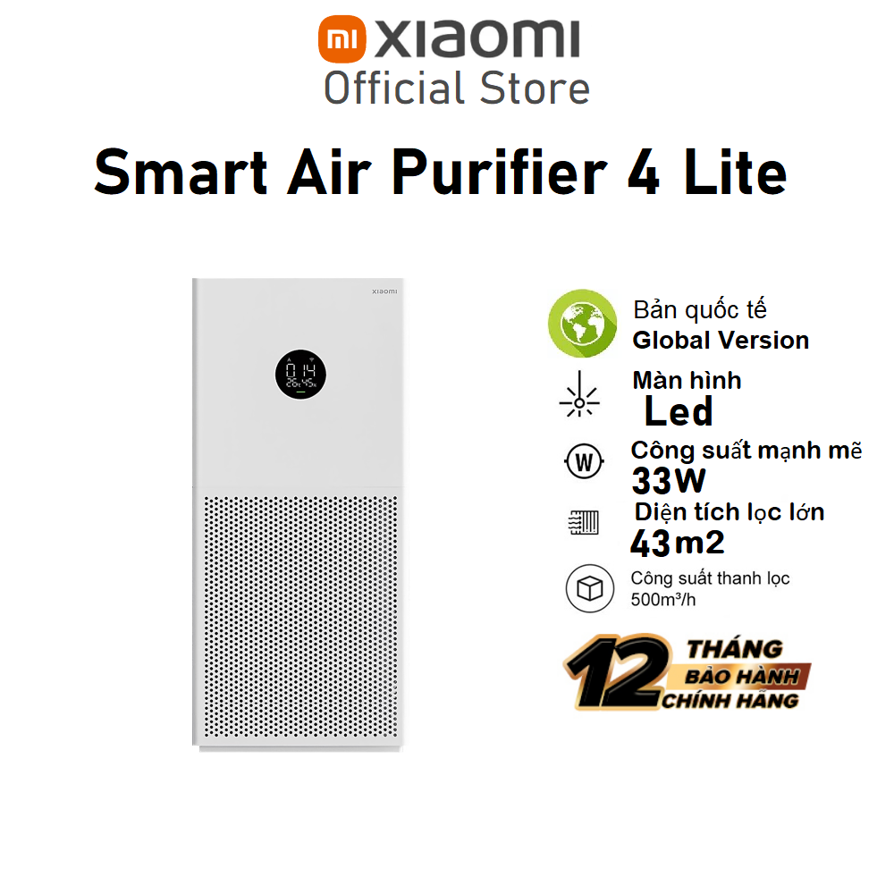 Máy lọc không khí Xiaomi Smart Air Purifier 4 Lite Bản quốc tế - Hàng chính hãng