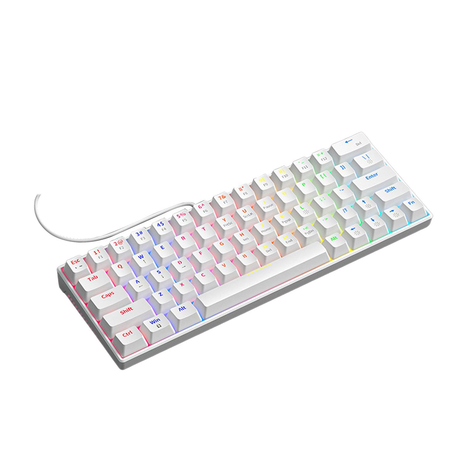 USB Wired Mechanical Keyboard USB Computer Keyboard RGB Backlight Portable Non Slip Pads High and Low Support Legs Office Keyboard 36 Keys