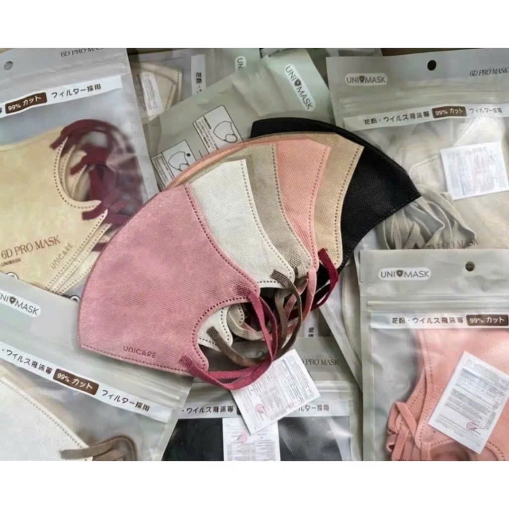 Thùng 50 Cái Khẩu Trang 6D PRO MASK Airfit – Khẩu Trang 6D UNICARE Pro Mask Cao Cấp, Phiếu Kiểm Định Chất Lượng - HÀNG CHÍNH HÃNG MINIIN