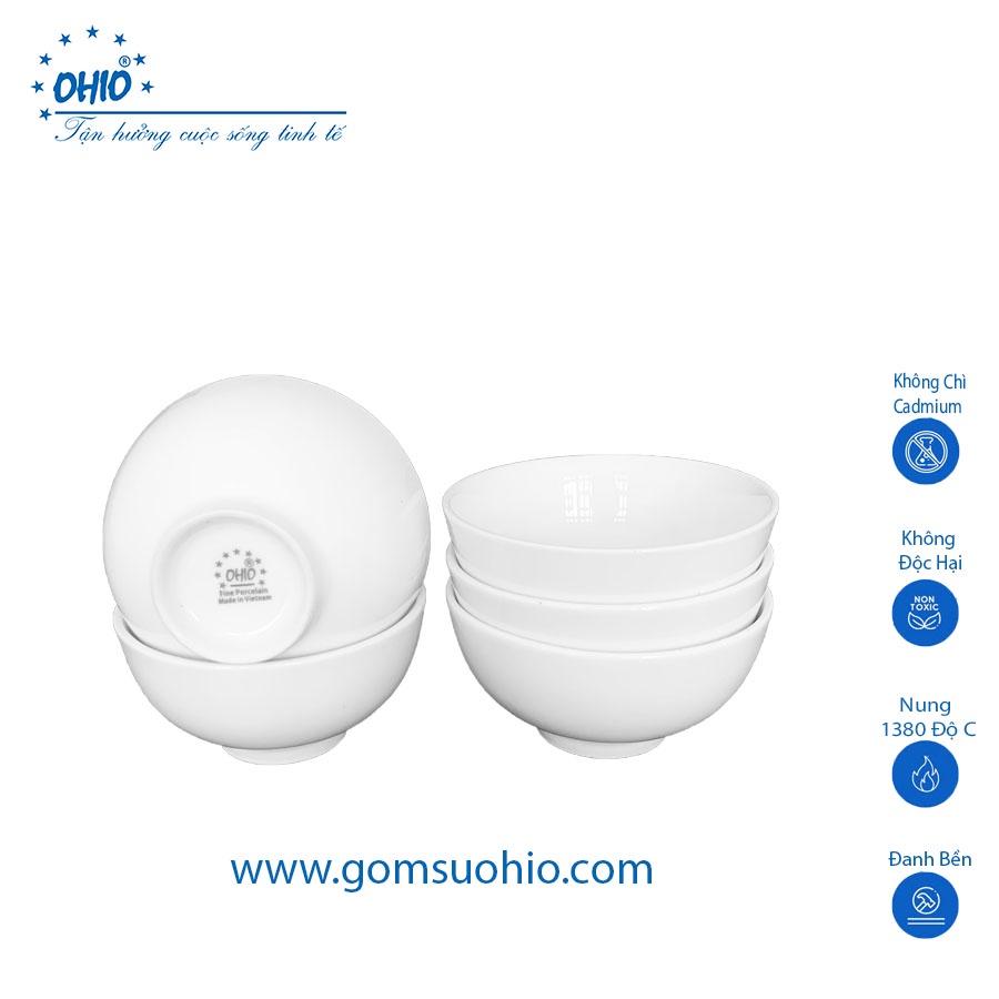 Bát Chè 9.5 cm Sứ Trắng OHIO