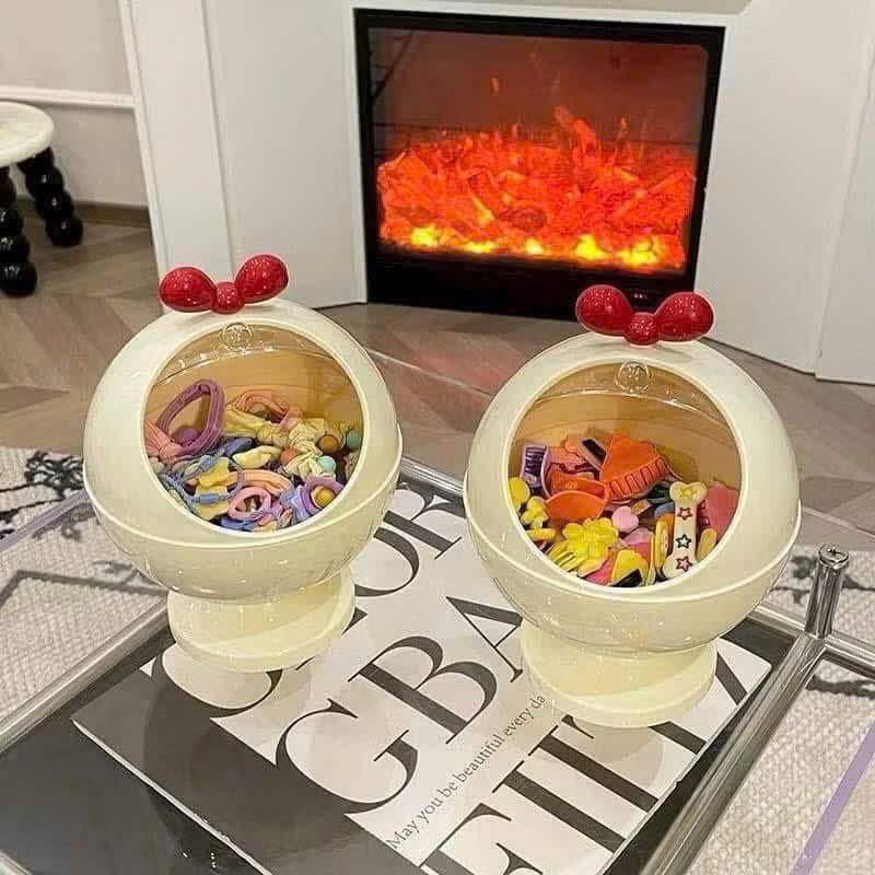 Hộp Đựng Phụ Kiện Để Bàn Nơ Đỏ Đa Năng - Decor Xinh Xắn Cho Không Gian - HÀNG CHÍNH HÃNG MINIIN