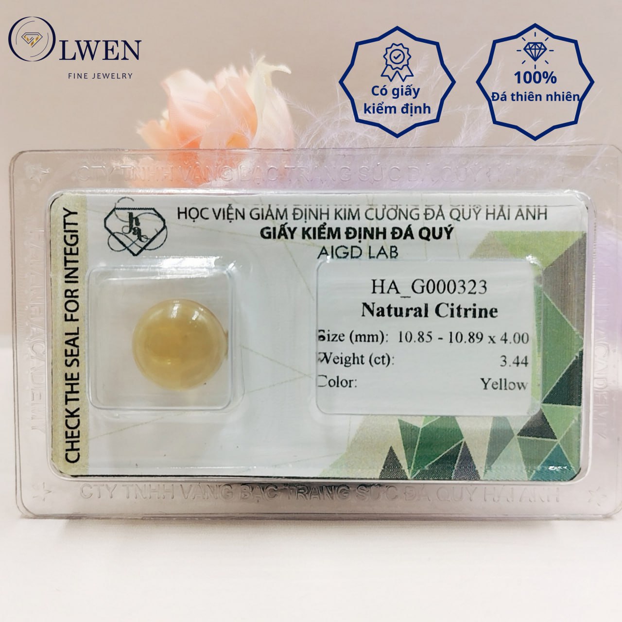 Viên đá thạch anh vàng  (Citrine) thiên nhiên_HA-G000323