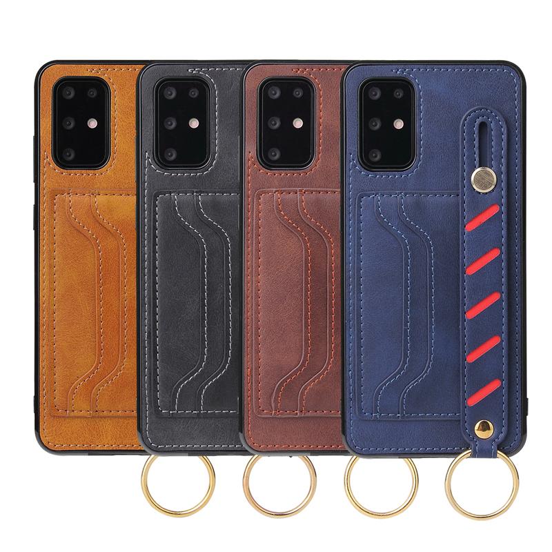 Ốp điện thoại bằng da có ngăn đựng thẻ và dây vòng tay cho SAMSUNG NOTE20 S20 FE ULTRA NOTE10 PLUS