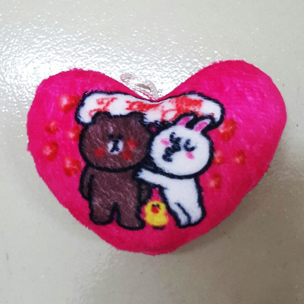 Bộ 2 Móc Khóa Trái Tim Thỏ Cony Và Gấu Brown