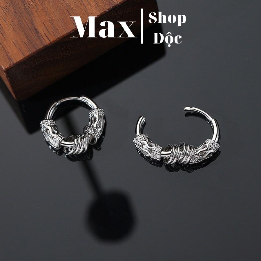 Khuyên Tai Hipster 2 Nam Nữ Unisex Tròn Dạng Xỏ Màu Bạc Đen Đơn Giản Đẹp Nhỏ Xinh GIÁ 1 PSC HT Orn Earring - Maxshopdoc