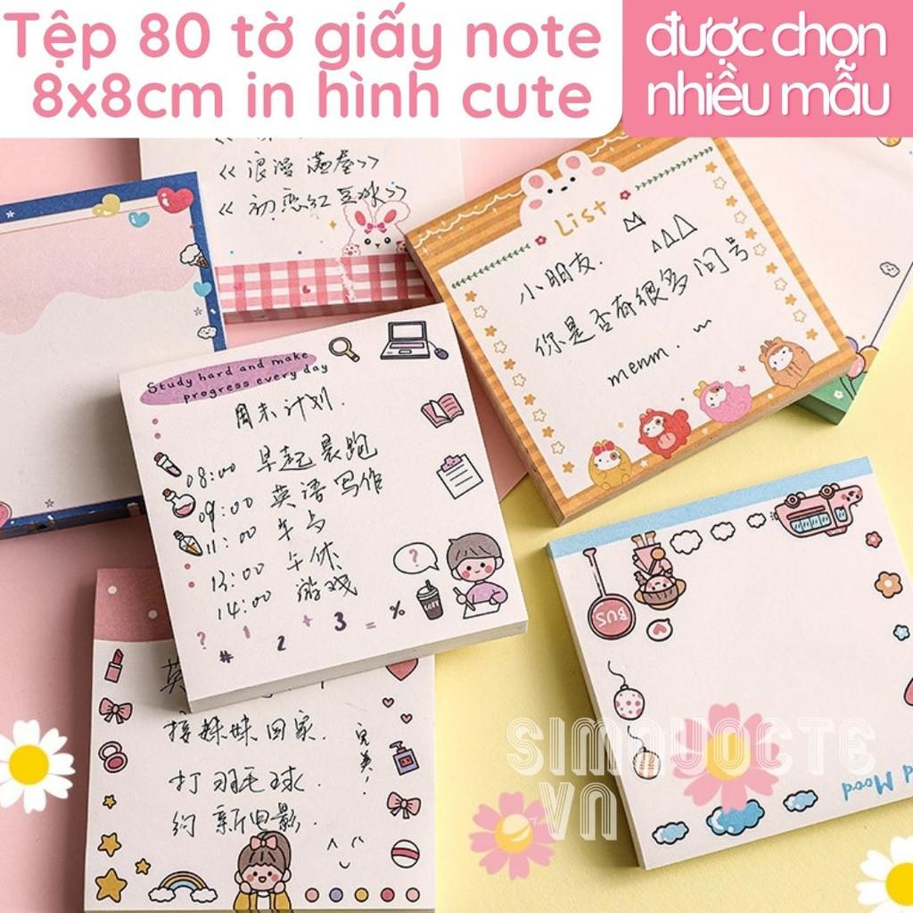 Giấy note ghi nhớ, giấy ghi nhớ in hình dễ thương