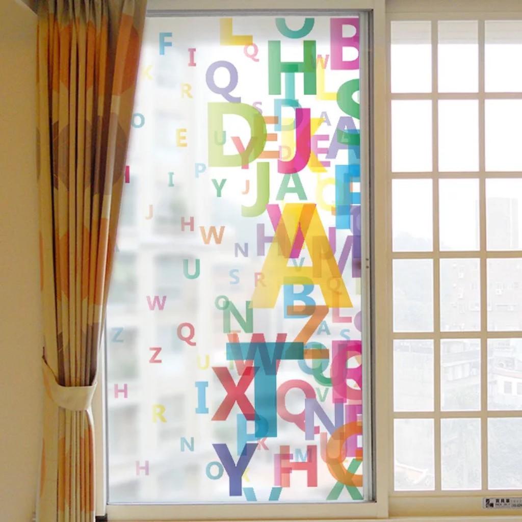 Decal trang trí kính cao cấp mẫu Bảng Chữ Cái
