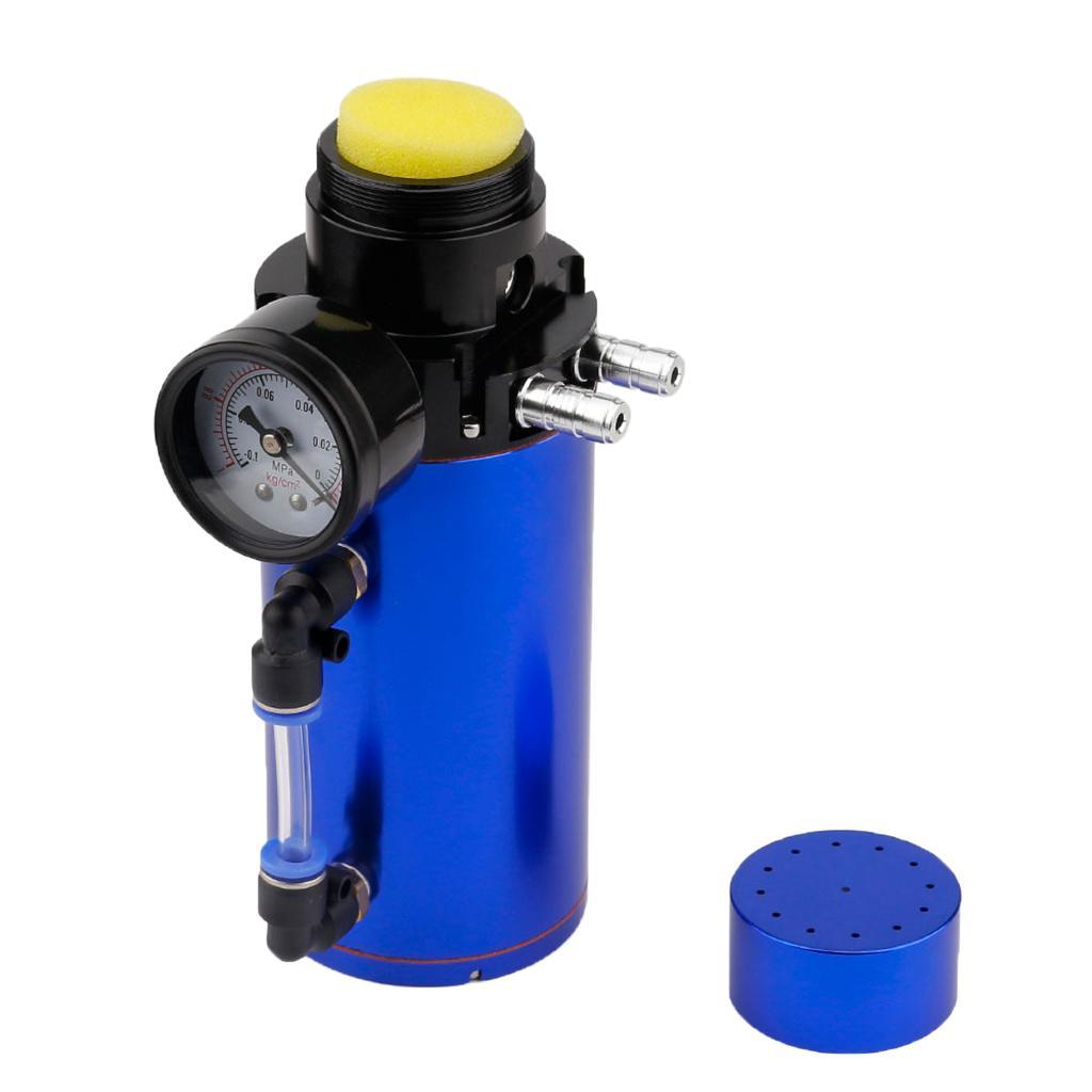 Universal Oil  Can Tank Overflow with Breather Vacuum Gauge