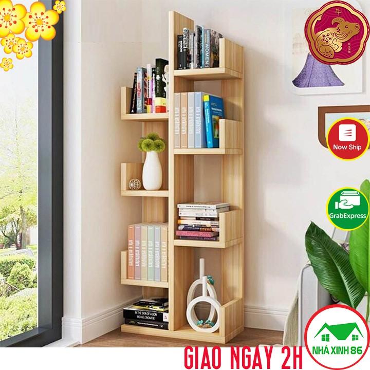 KỆ SÁCH HÌNH CÂY - KỆ SÁCH GỖ XƯƠNG RỒNG 8 NGĂN