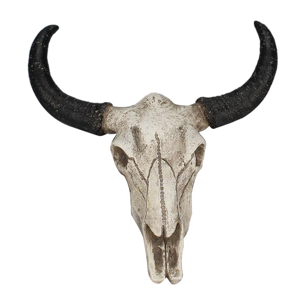 Resin Animal Head Wall Mount, Hanging Wall Sculpture Home Decor,Bull Head