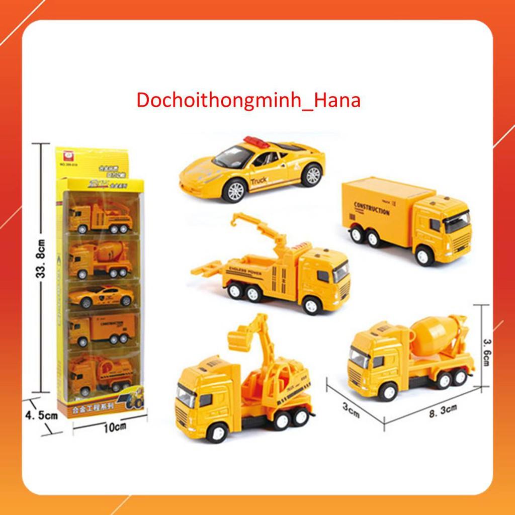 Xe Ôtô Sắt, Xe Kim Loại LẺ= SỈ Bộ 5 xe, Xe kéo thả chạy,Màu sơn đẹp, Cầm vừa tay, Bé rất thích.
