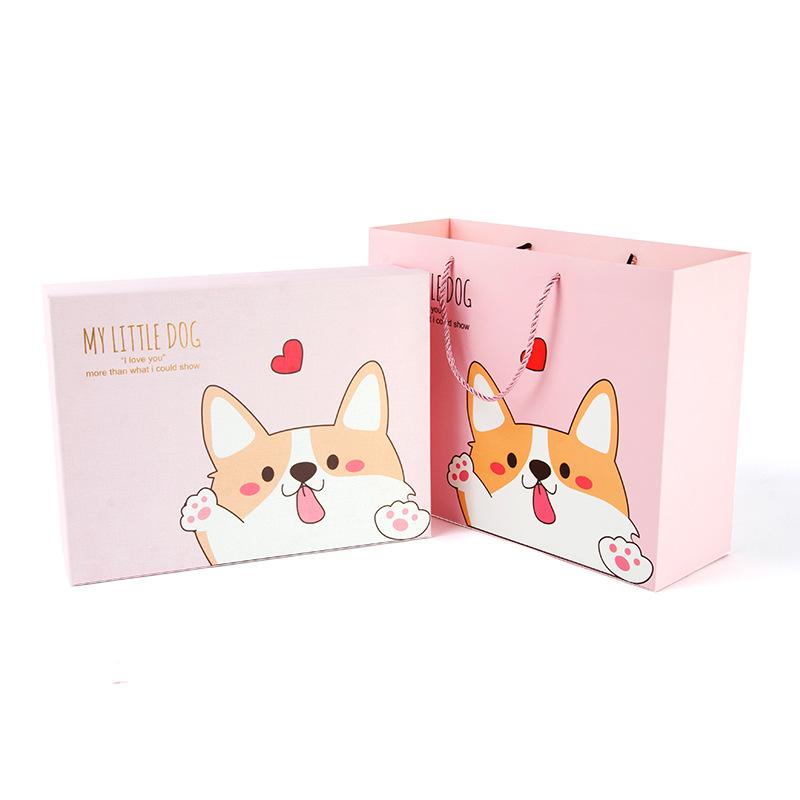 Túi giấy quai xách 30 X 12 X 27 CM đựng đồ quà tặng cho trẻ em, in nhũ sang trọng, cao cấp hình thú cưng