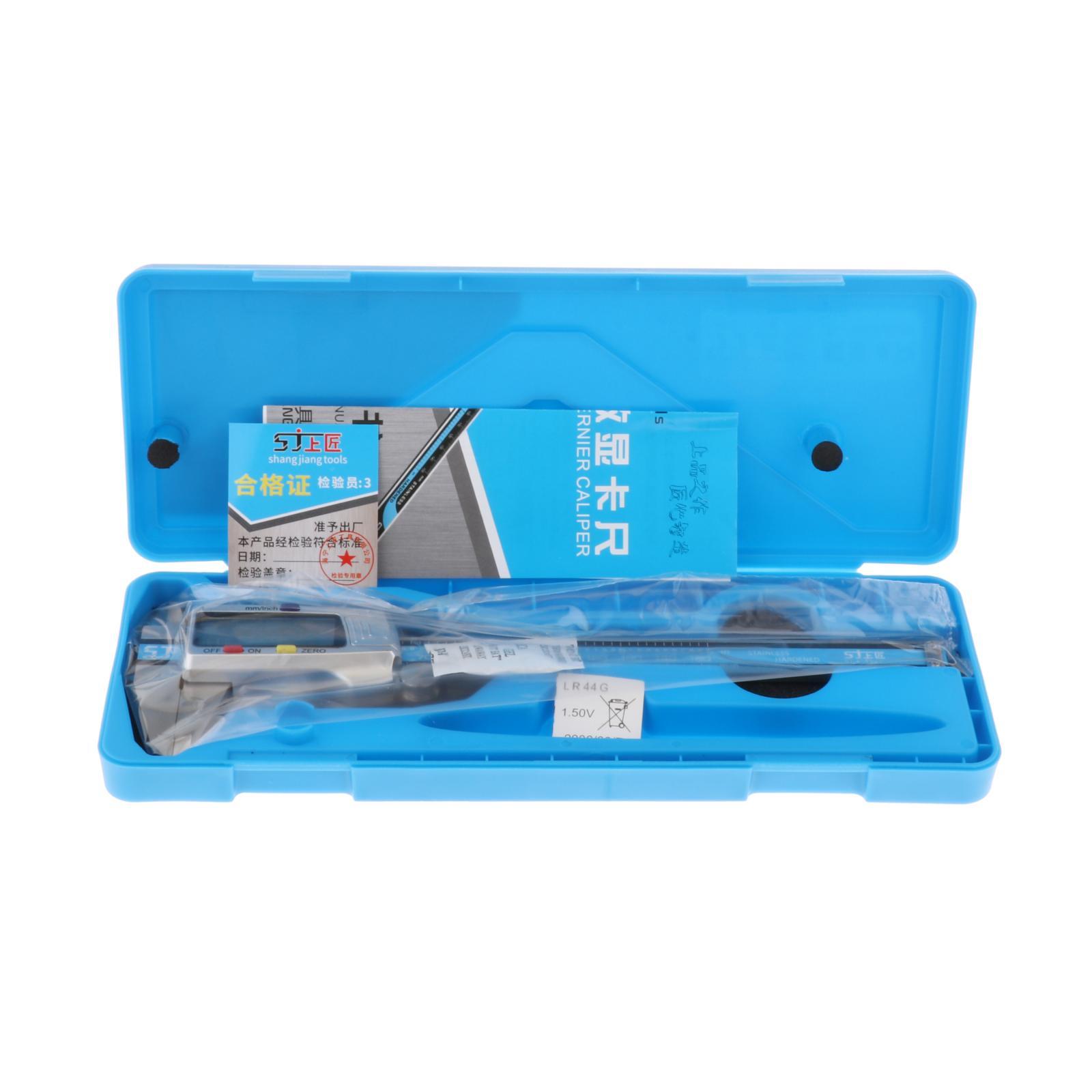 Electronic Digital Vernier Caliper, with Large LCD Screen and 150mm 0-6" Inch/Metric Conversion, Stainless Steel, Water Resistant